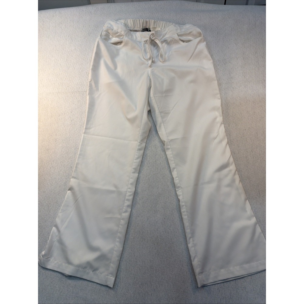 Grey's Anatomy Barco White Small Petite Women Scrub Pants 5 Pockets 14261 Flare